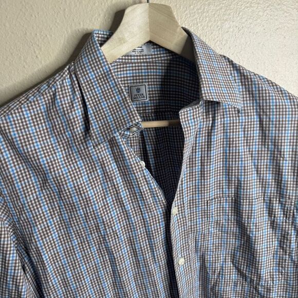 Peter Millar Shirt Mens Medium Button Up Long Sleeve Plaid Classic Casual - Picture 3 of 10